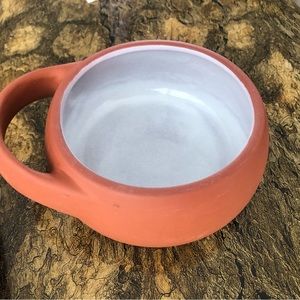 Vintage BORTNER & BORTNER TerraCotta Glazed Round Dip Serving  Bowls  Set of 2